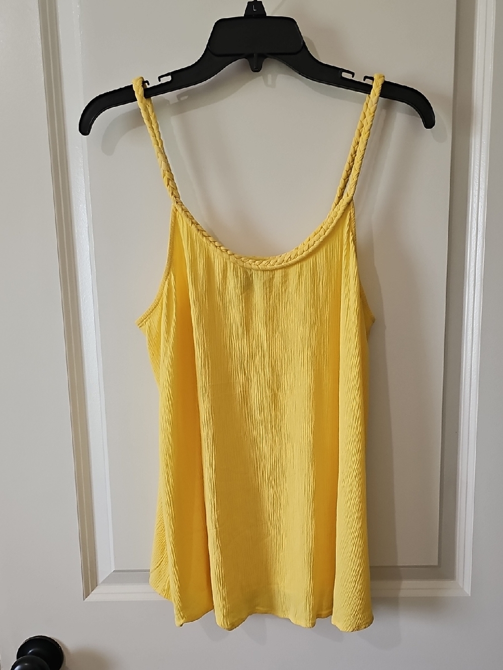 Torrid Bright Yellow Braided-Strap Crepe Tank Top